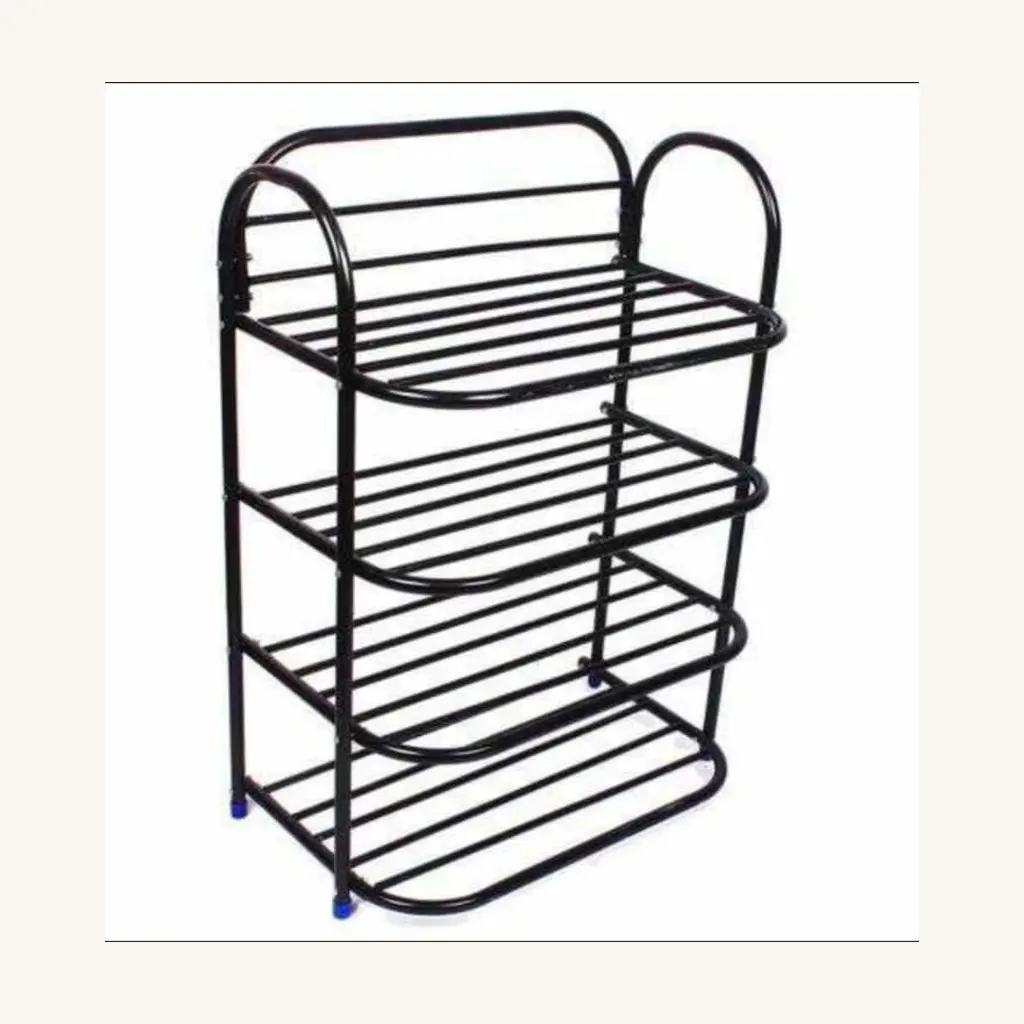 BLACK 4-TIER STEEL UTILITY RACK