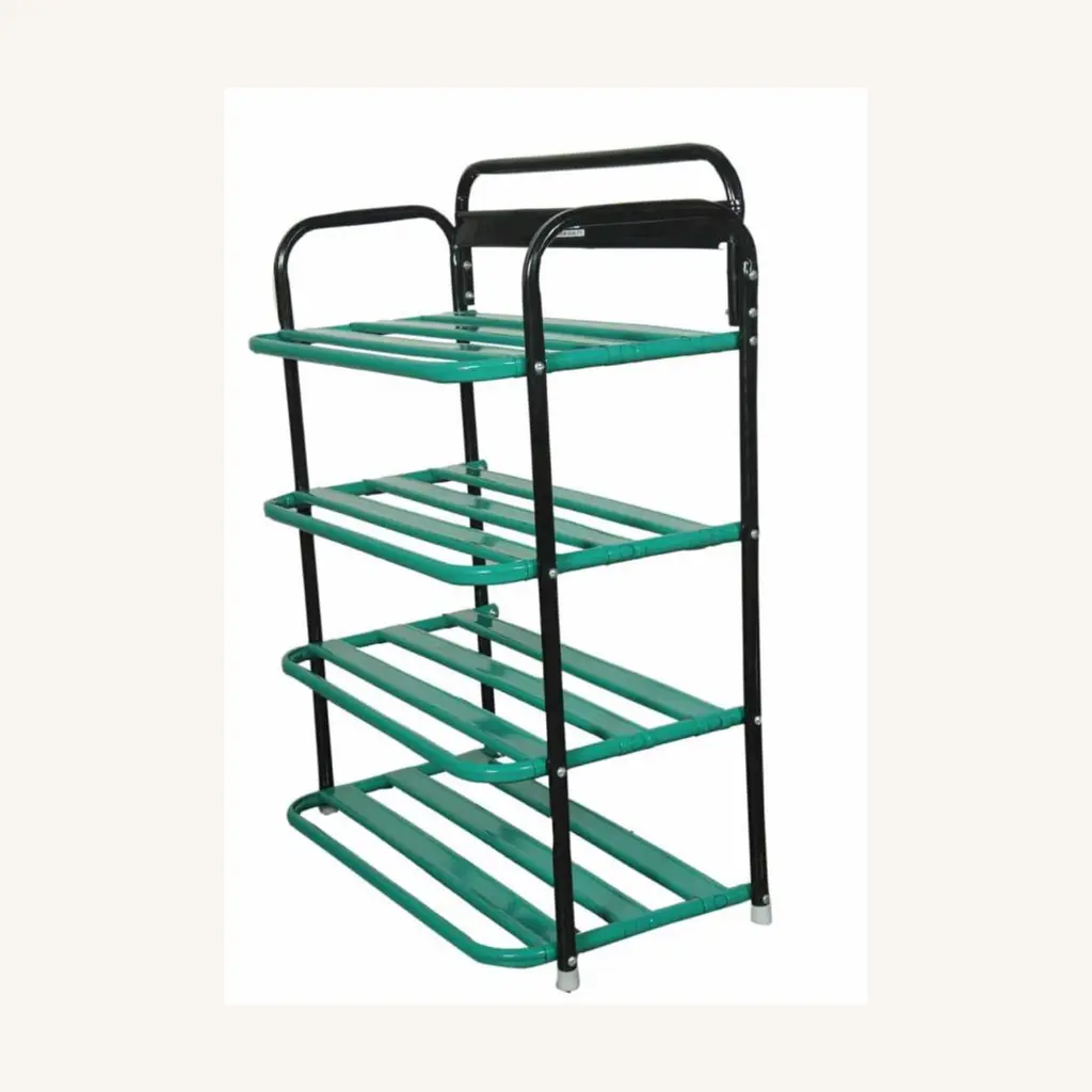 GREEN 4-TIER STEEL UTILITY RACK