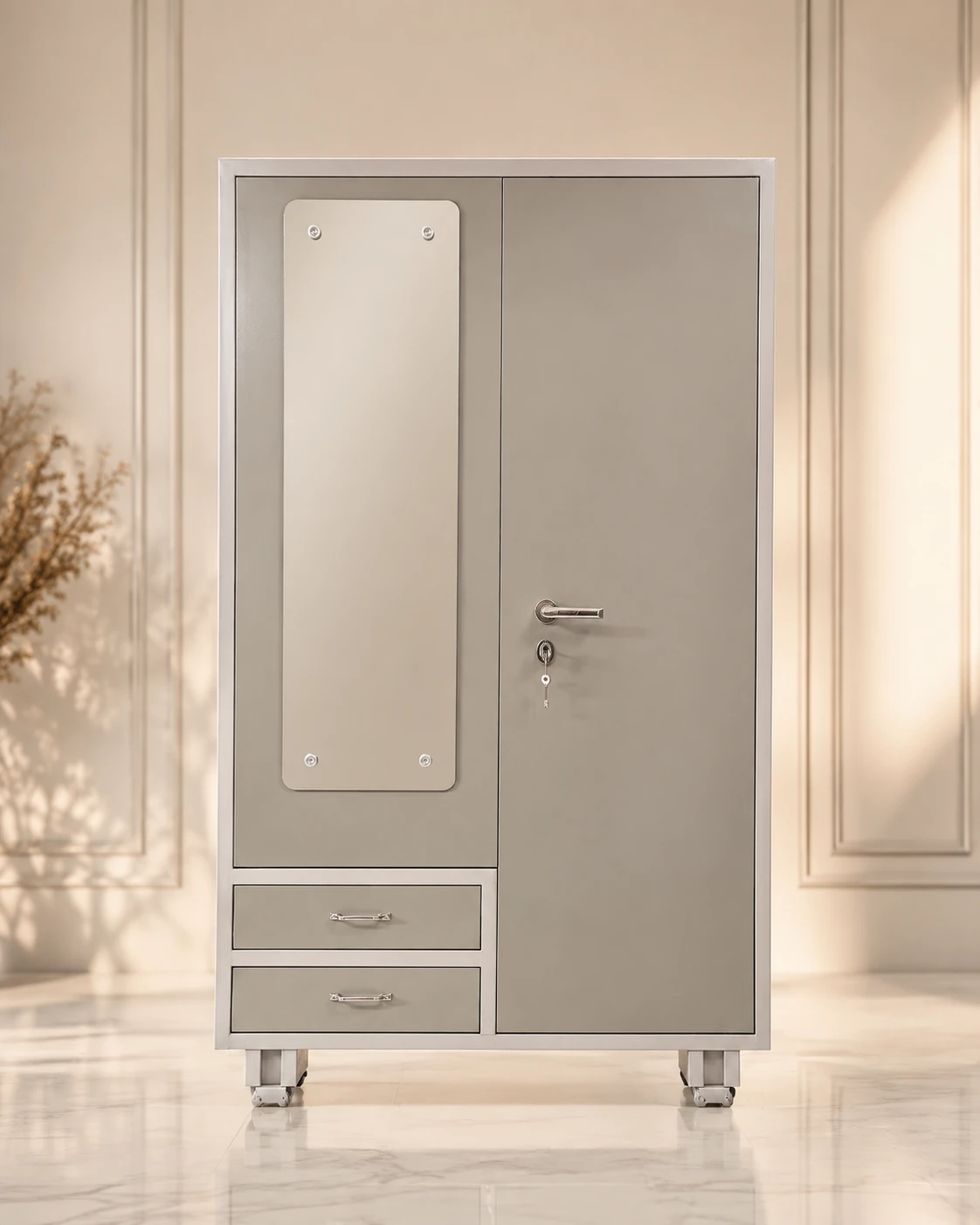 LONG GLASS SIDE DRESSING ALMIRAH
