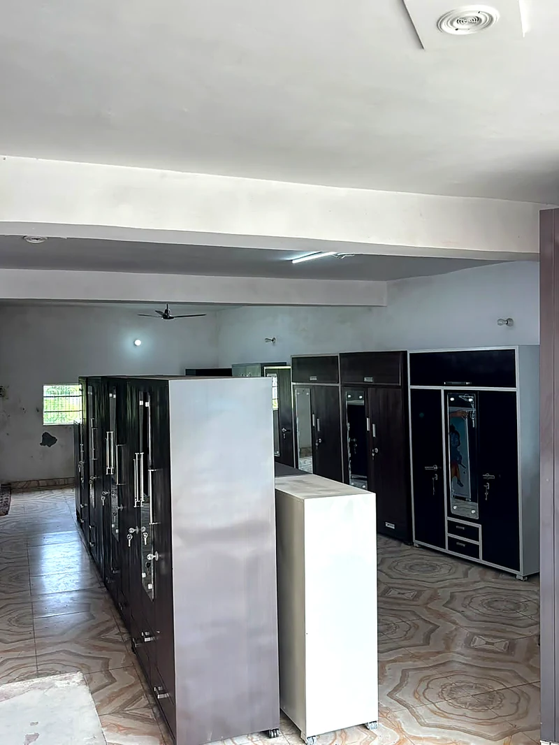 SANKALP steel almirahs displayed in the showroom